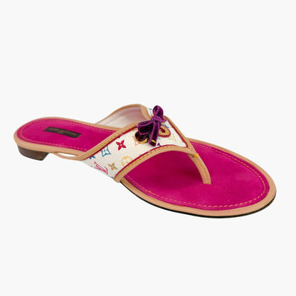 Louis Vuitton Murakami Multicolor Thong Sandals Size 40.5