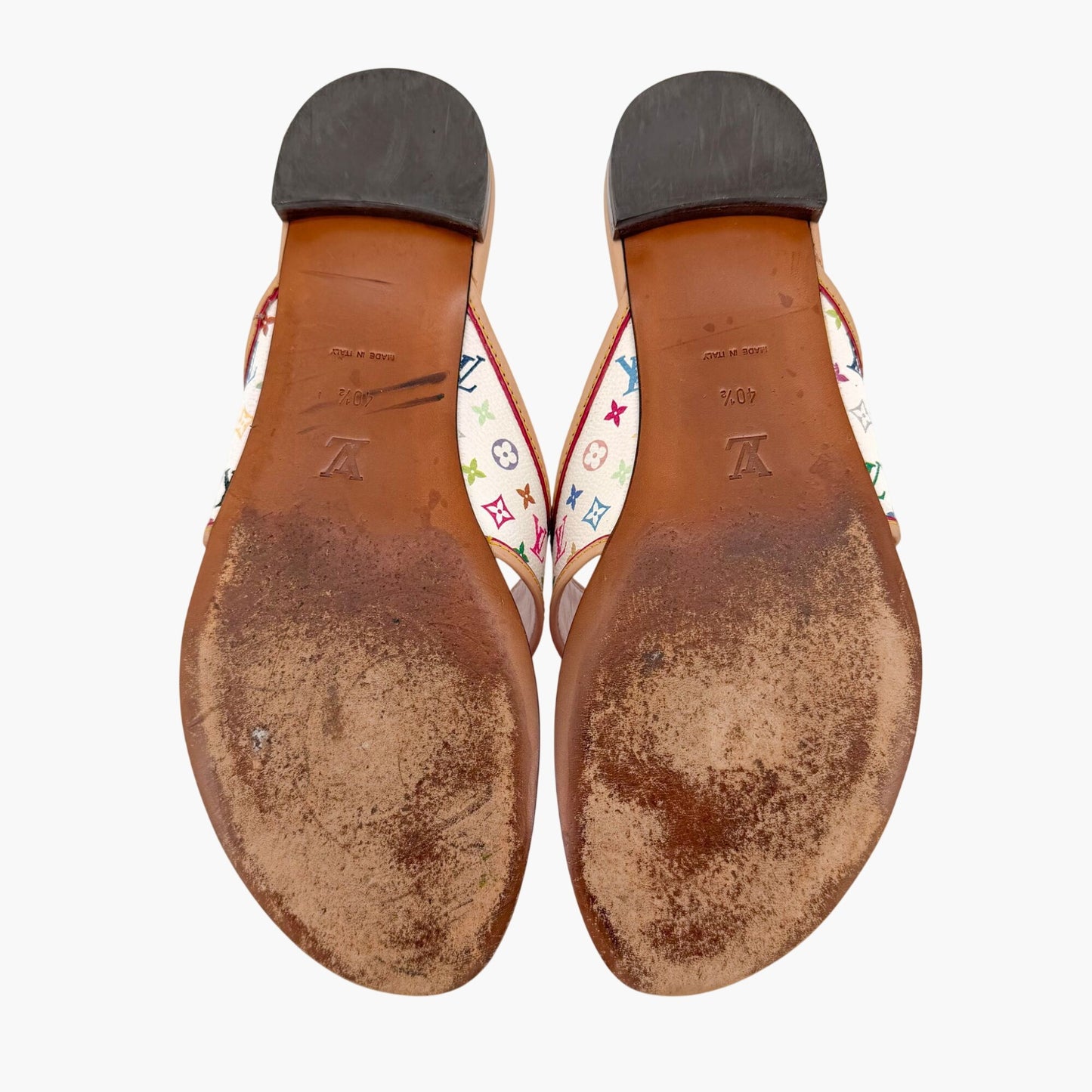 Louis Vuitton Murakami Multicolor Thong Sandals Size 40.5