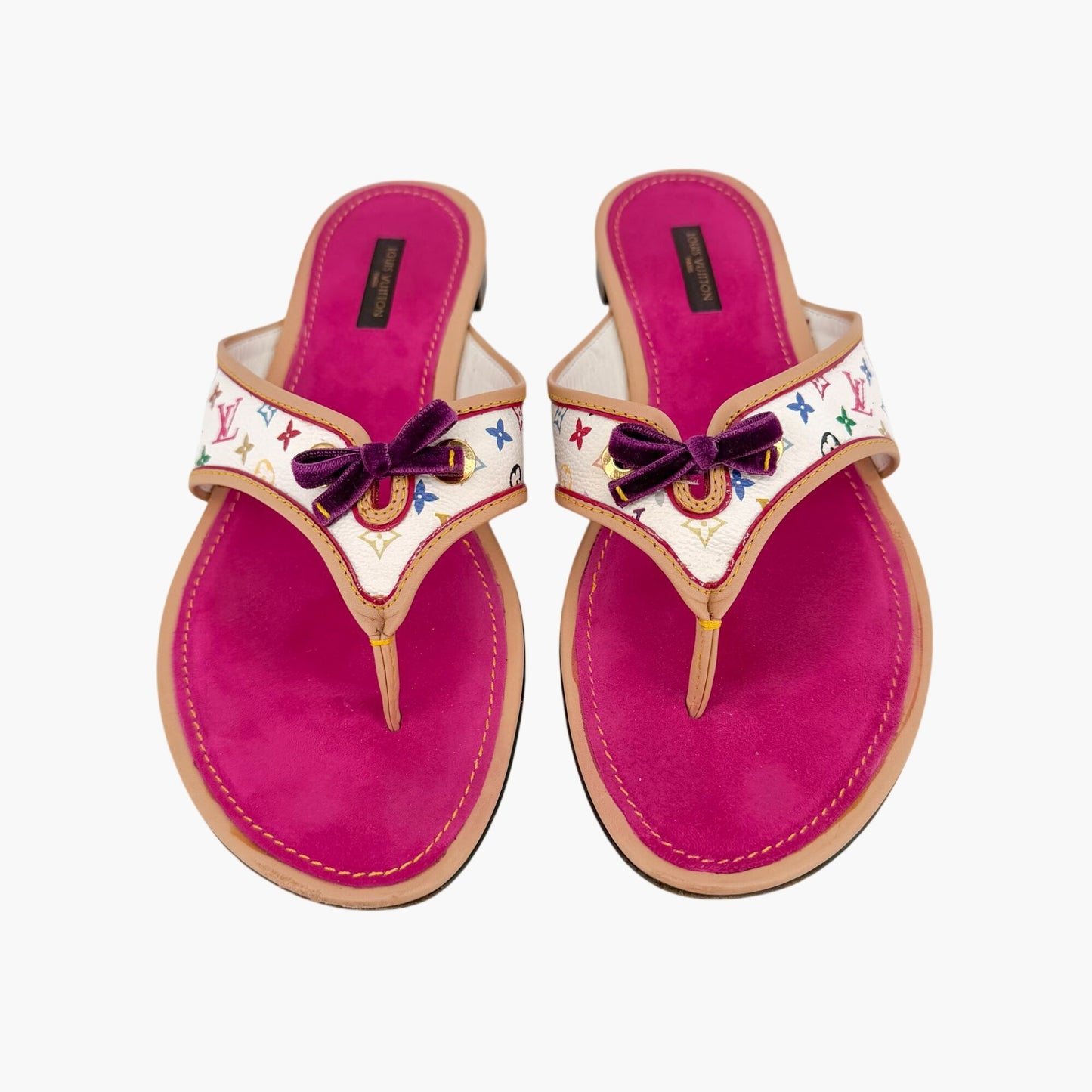 Louis Vuitton Murakami Multicolor Thong Sandals Size 40.5