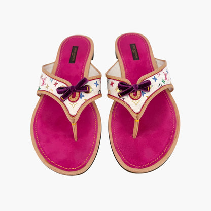 Louis Vuitton Murakami Multicolor Thong Sandals Size 40.5