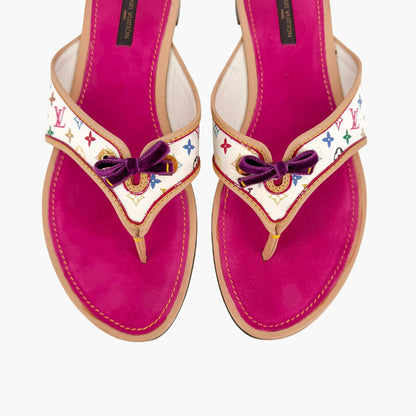 Louis Vuitton Murakami Multicolor Thong Sandals Size 40.5