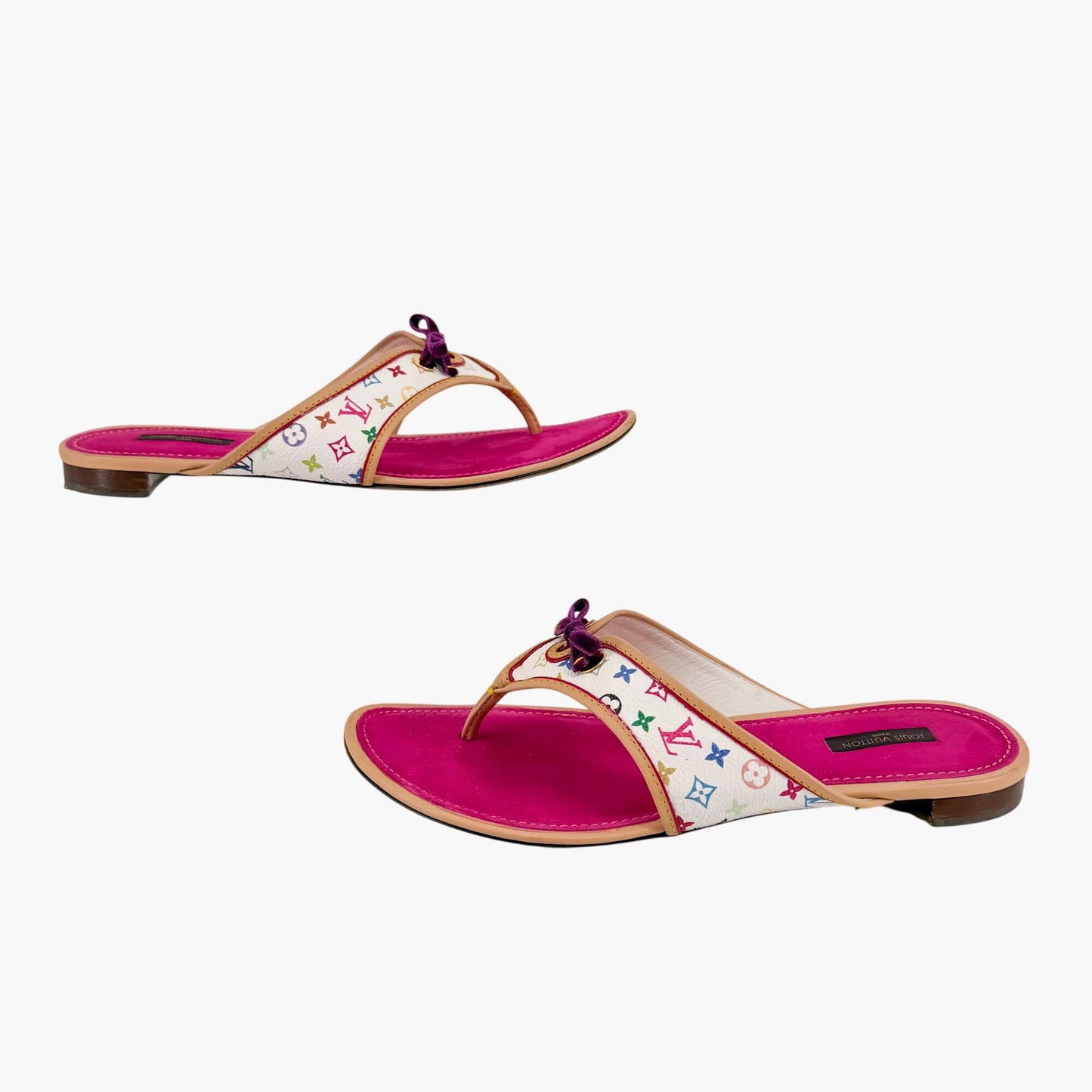 Louis Vuitton Murakami Multicolor Thong Sandals Size 40.5