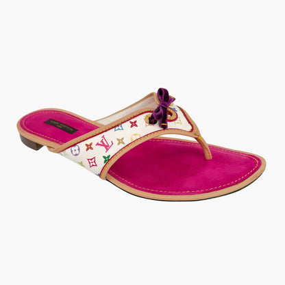 Louis Vuitton Murakami Multicolor Thong Sandals Size 40.5