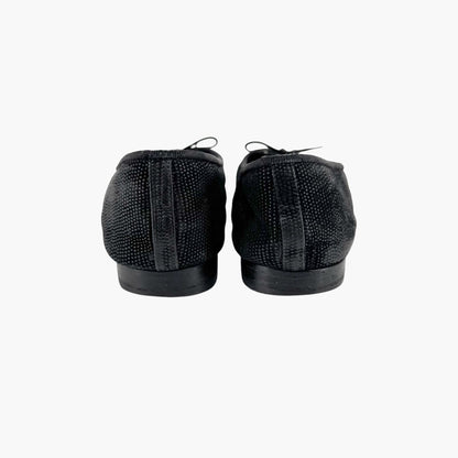 Chanel CC Cap Toe Ballet Flats in Black with Gold Leather Detail – Size 38.5