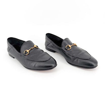 Gucci Brixton Horsebit Loafers in Black Leather Size 37.5