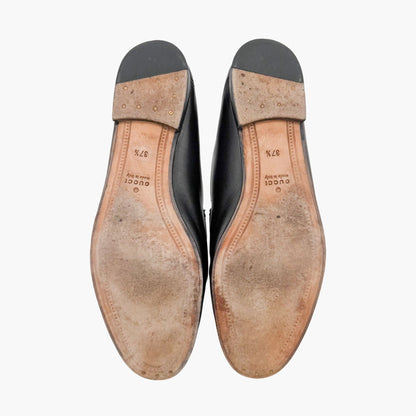 Gucci Brixton Horsebit Loafers in Black Leather Size 37.5
