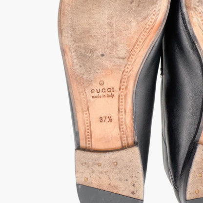 Gucci Brixton Horsebit Loafers in Black Leather Size 37.5