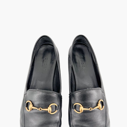 Gucci Brixton Horsebit Loafers in Black Leather Size 37.5