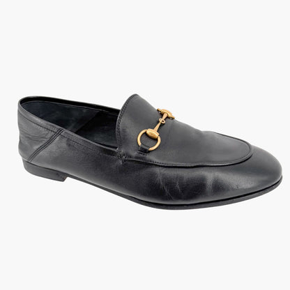 Gucci Brixton Horsebit Loafers in Black Leather Size 37.5