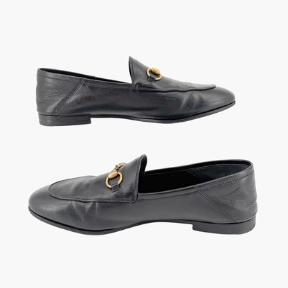 Gucci Brixton Horsebit Loafers in Black Leather Size 37.5