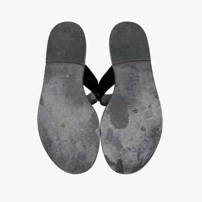 Gucci Horsebit T-Strap Flat Sandals in Black Suede – Size 40