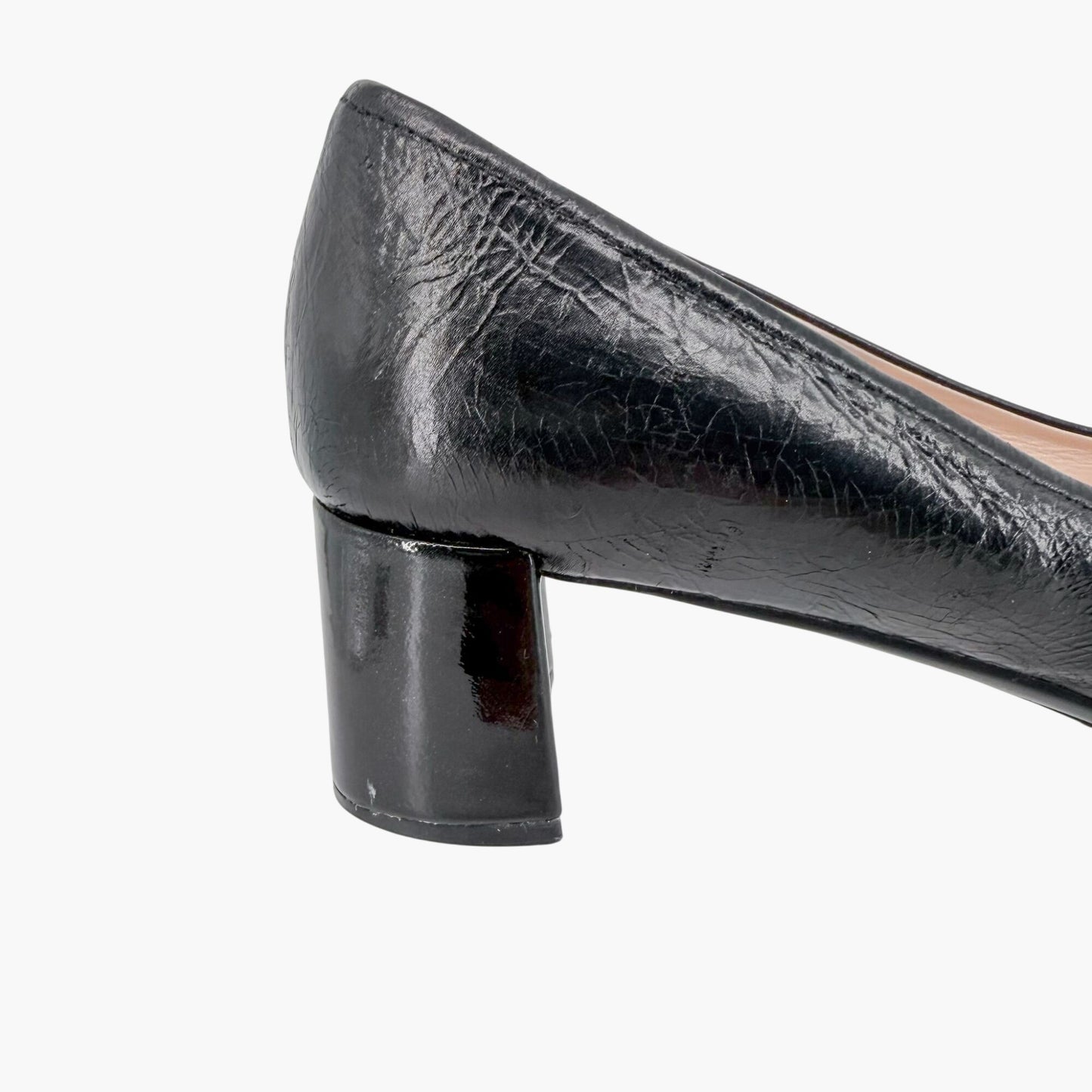 Prada Cap Toe Logo Ballet Pumps in Black Leather Size 38.5