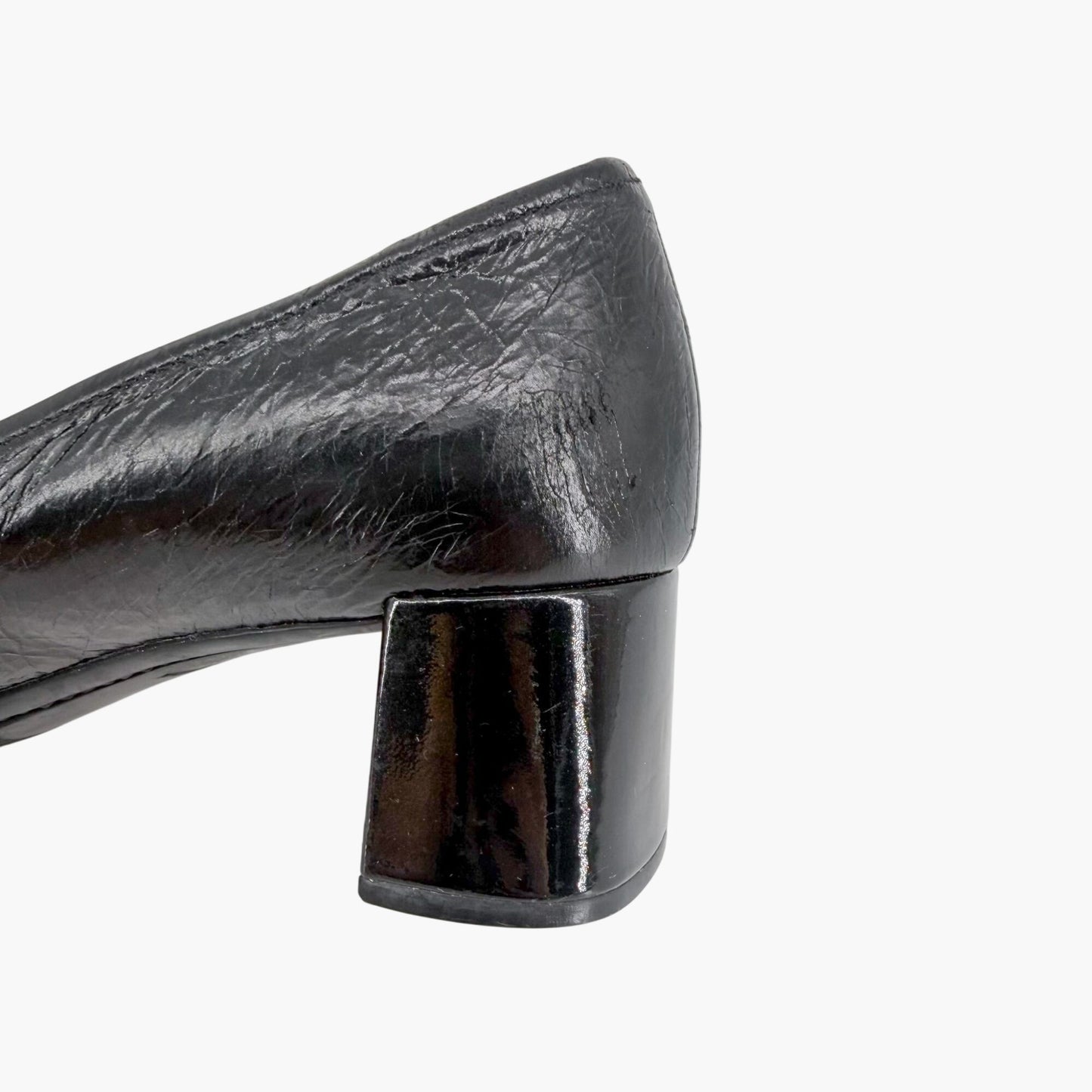 Prada Cap Toe Logo Ballet Pumps in Black Leather Size 38.5