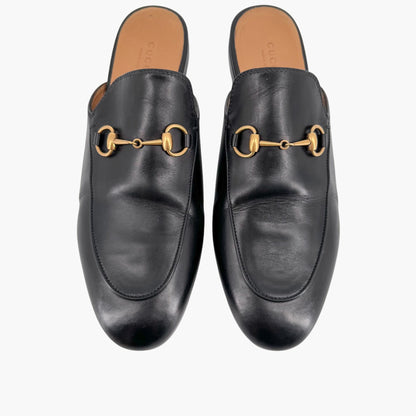 Gucci Princetown Horsebit Loafer Mules in Black Leather – Size 40