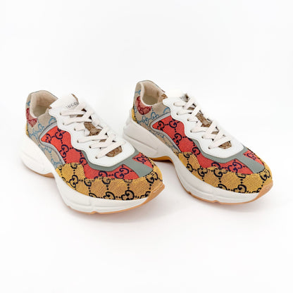 Gucci Rhyton Sneakers in Multi GG Monogram Canvas Size 37.5