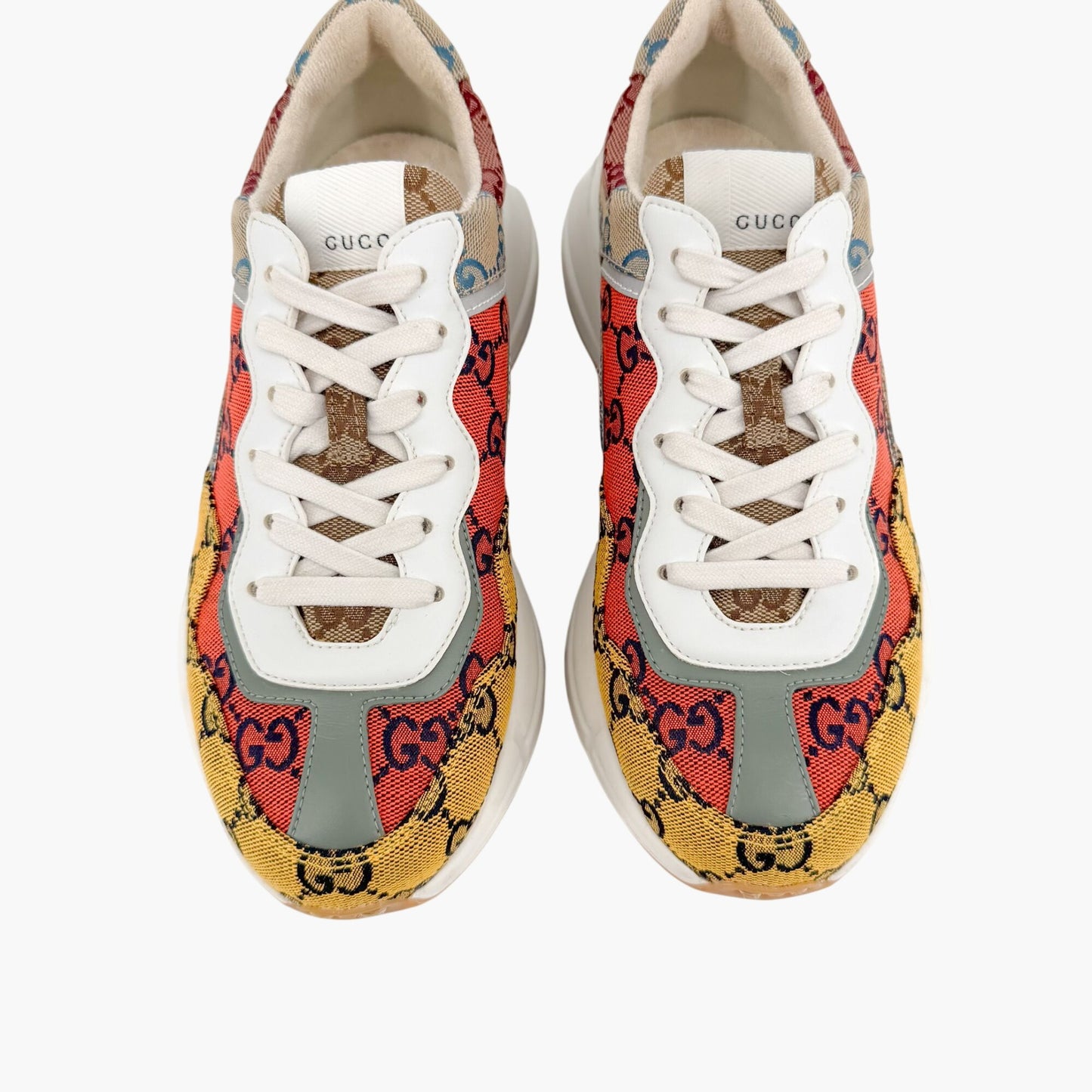 Gucci Rhyton Sneakers in Multi GG Monogram Canvas Size 37.5