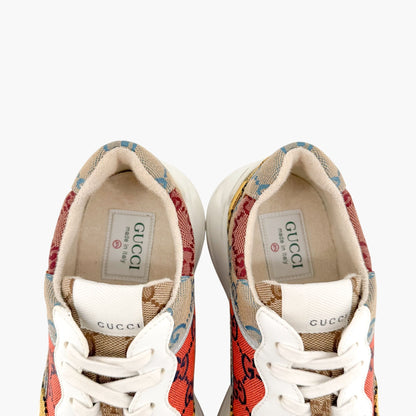 Gucci Rhyton Sneakers in Multi GG Monogram Canvas Size 37.5