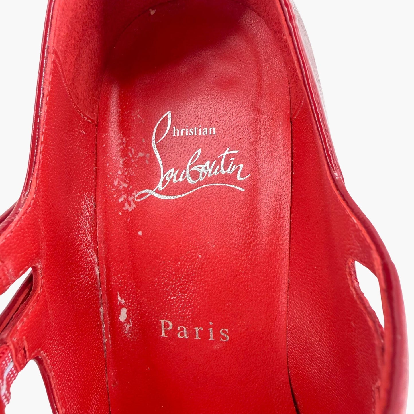 Christian Louboutin Miss Jane 55 Mary Jane Pumps in Red Patent Leather Size 39.5