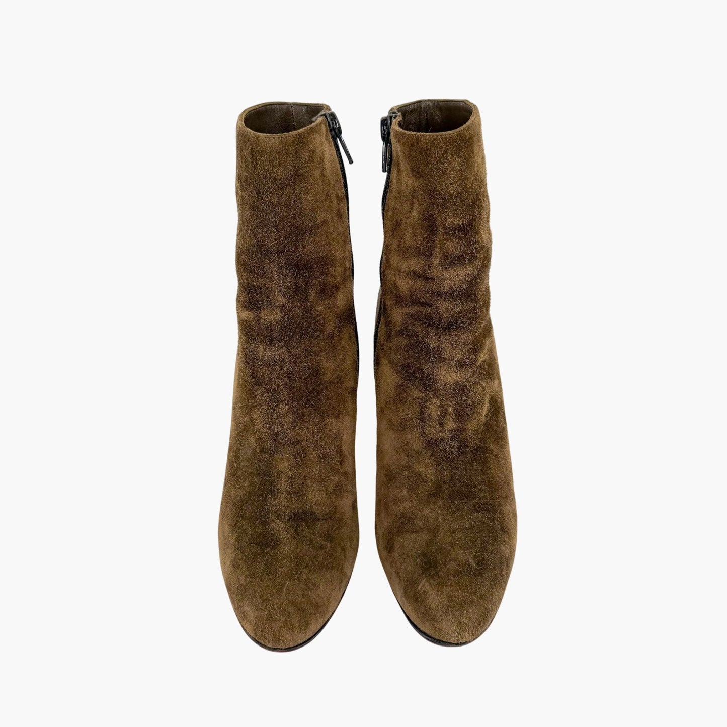 Christian Louboutin Khaki Green Suede Ankle Boots Size 36.5