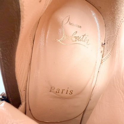 Christian Louboutin Khaki Green Suede Ankle Boots Size 36.5