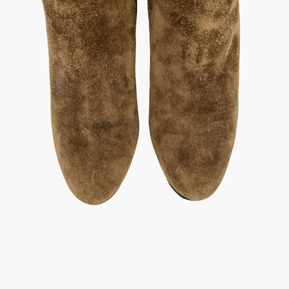 Christian Louboutin Khaki Green Suede Ankle Boots Size 36.5