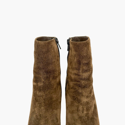 Christian Louboutin Khaki Green Suede Ankle Boots Size 36.5