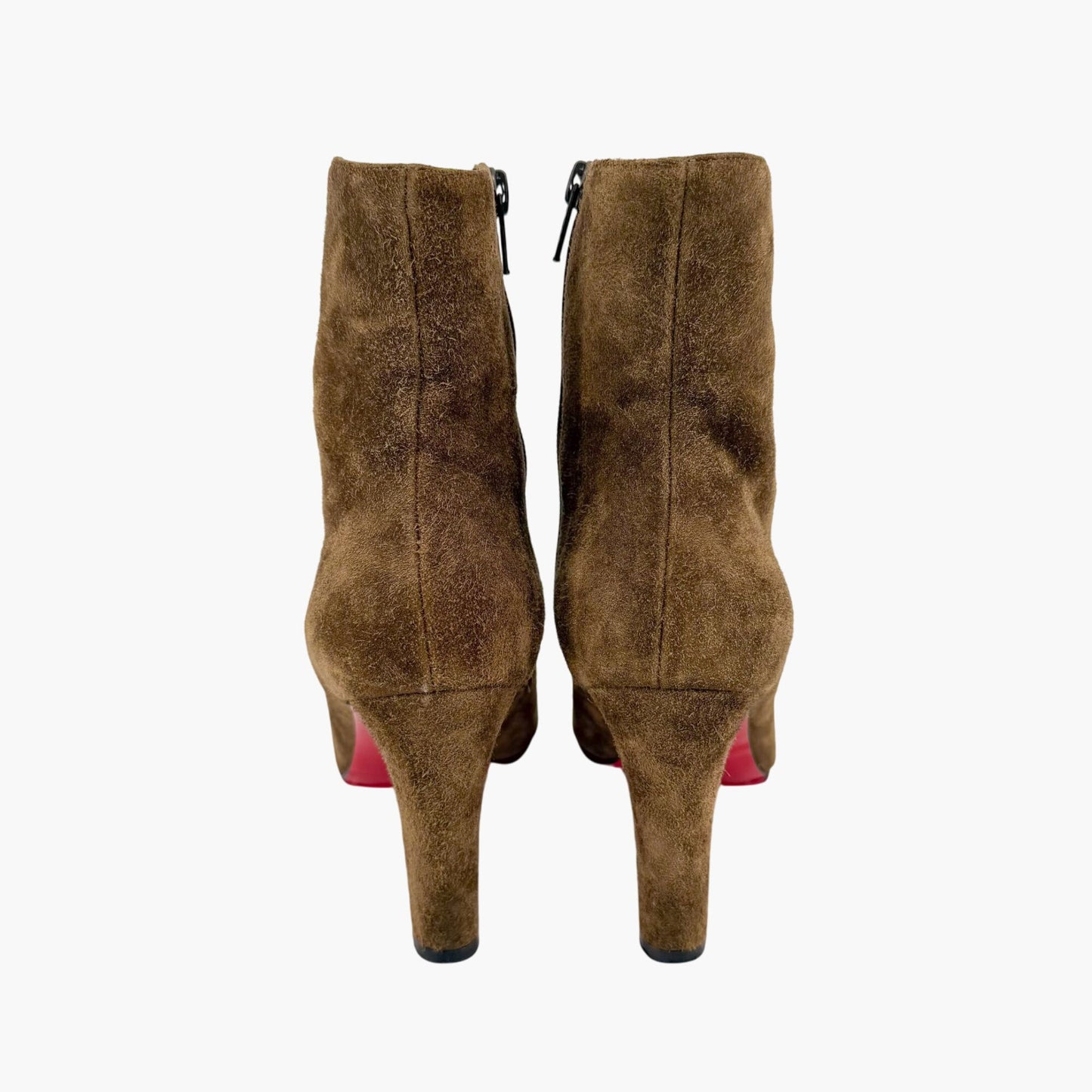 Christian Louboutin Khaki Green Suede Ankle Boots Size 36.5