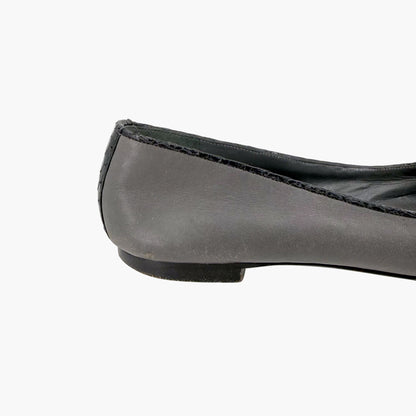 Chanel Vintage CC Cap Toe Ballet Flats Gray Size 37