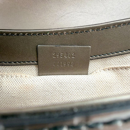 Gucci Emily Medium Chain Shine Guccissima Shoulder Bag Gray