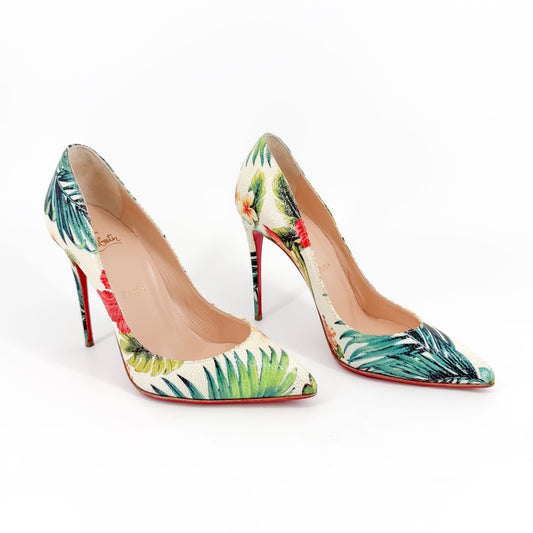 Christian Louboutin Pigalle 100 Hawaii Floral Pumps Size 38
