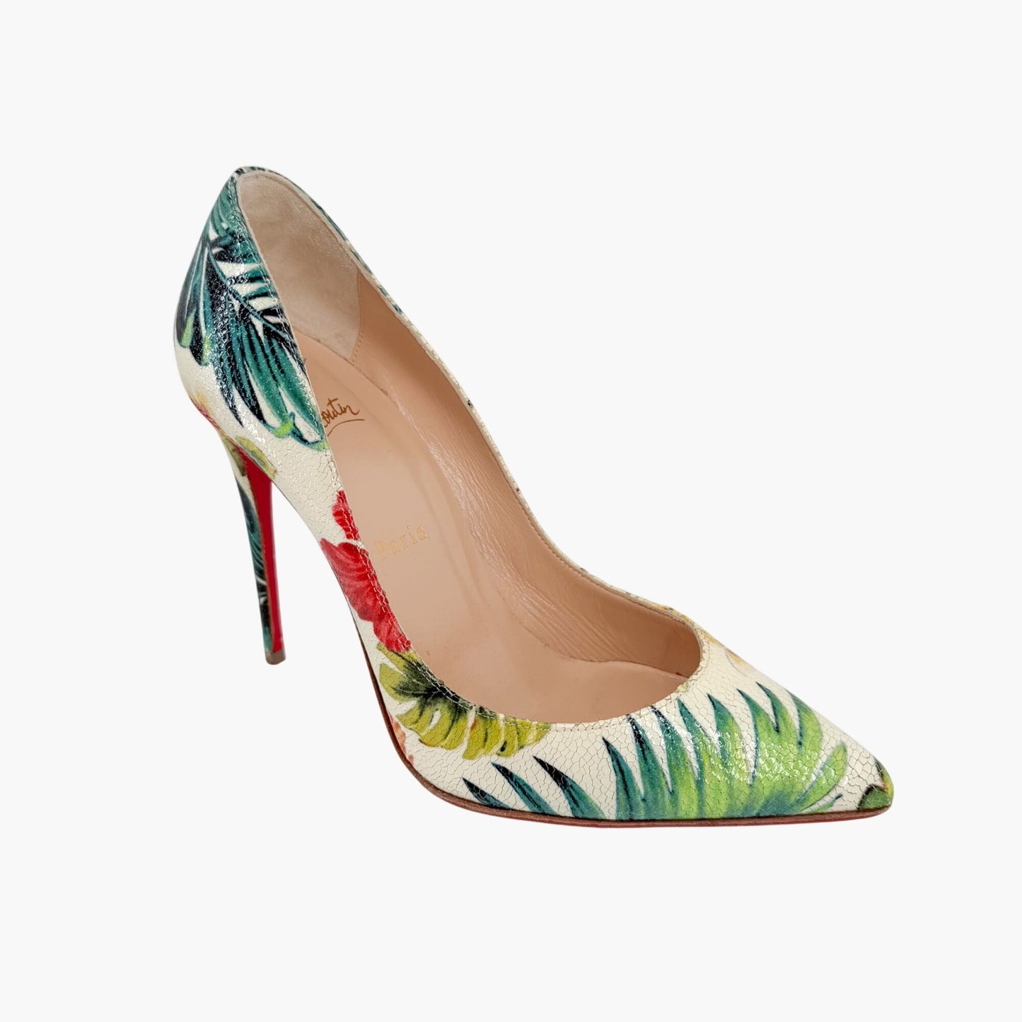 Christian Louboutin Pigalle 100 Hawaii Floral Pumps Size 38