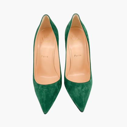 Christian Louboutin Decoltish 100 Pumps in Jungle Green Suede Size 37.5