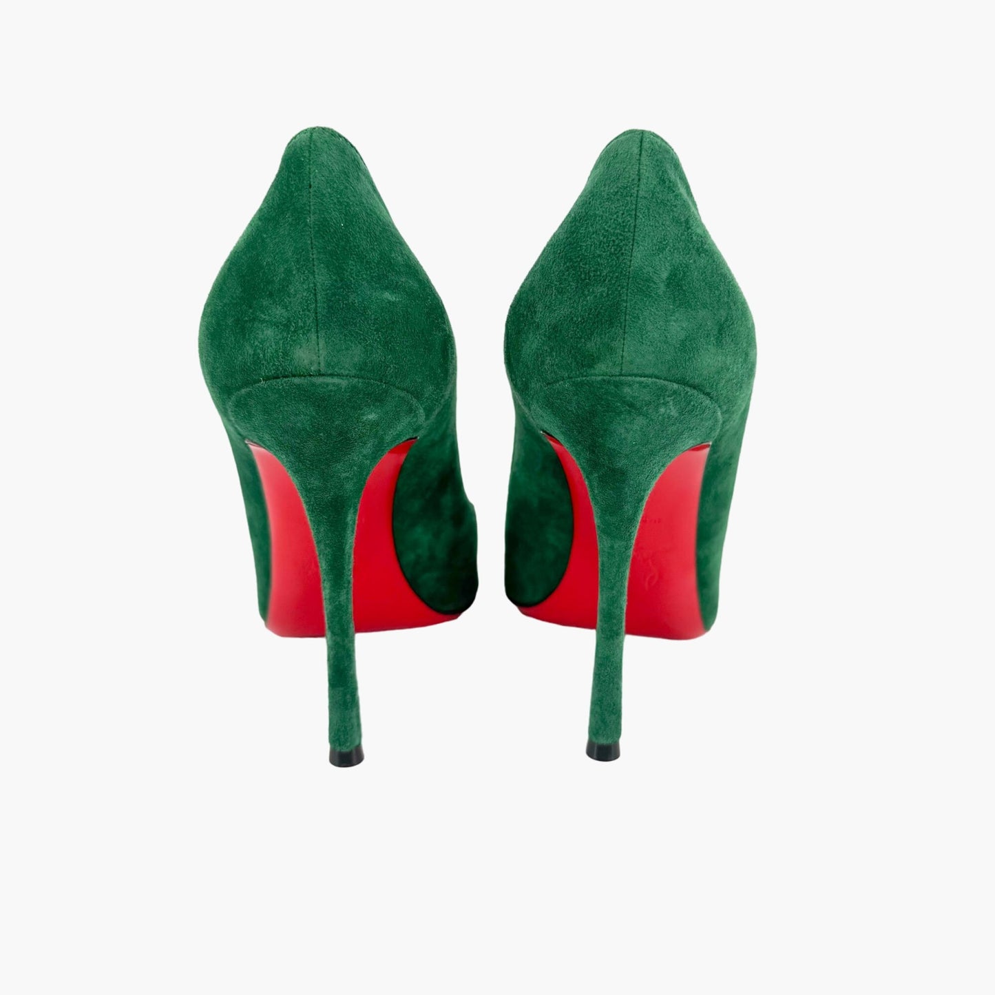 Christian Louboutin Decoltish 100 Pumps in Jungle Green Suede Size 37.5