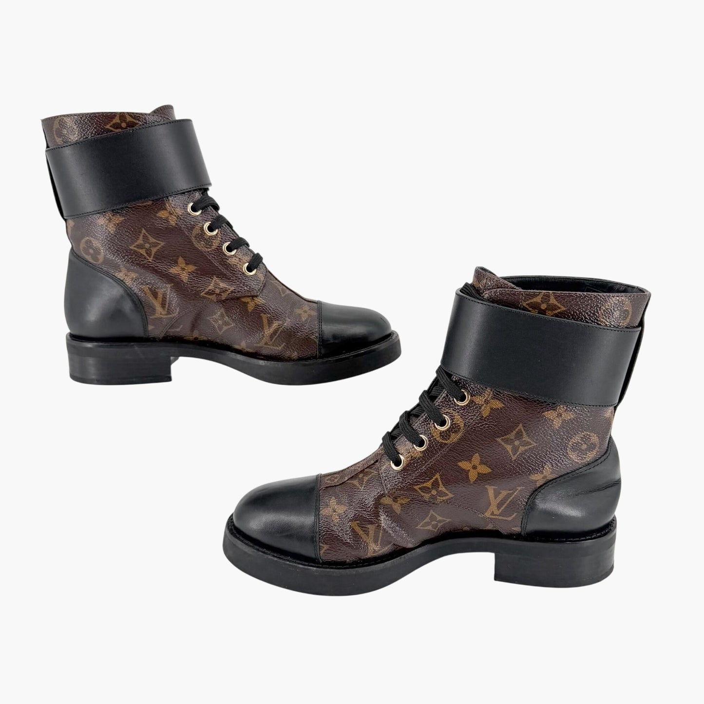 Louis Vuitton Ranger Wonderland Combat Boots in Brown LV Canvas Size 36.5