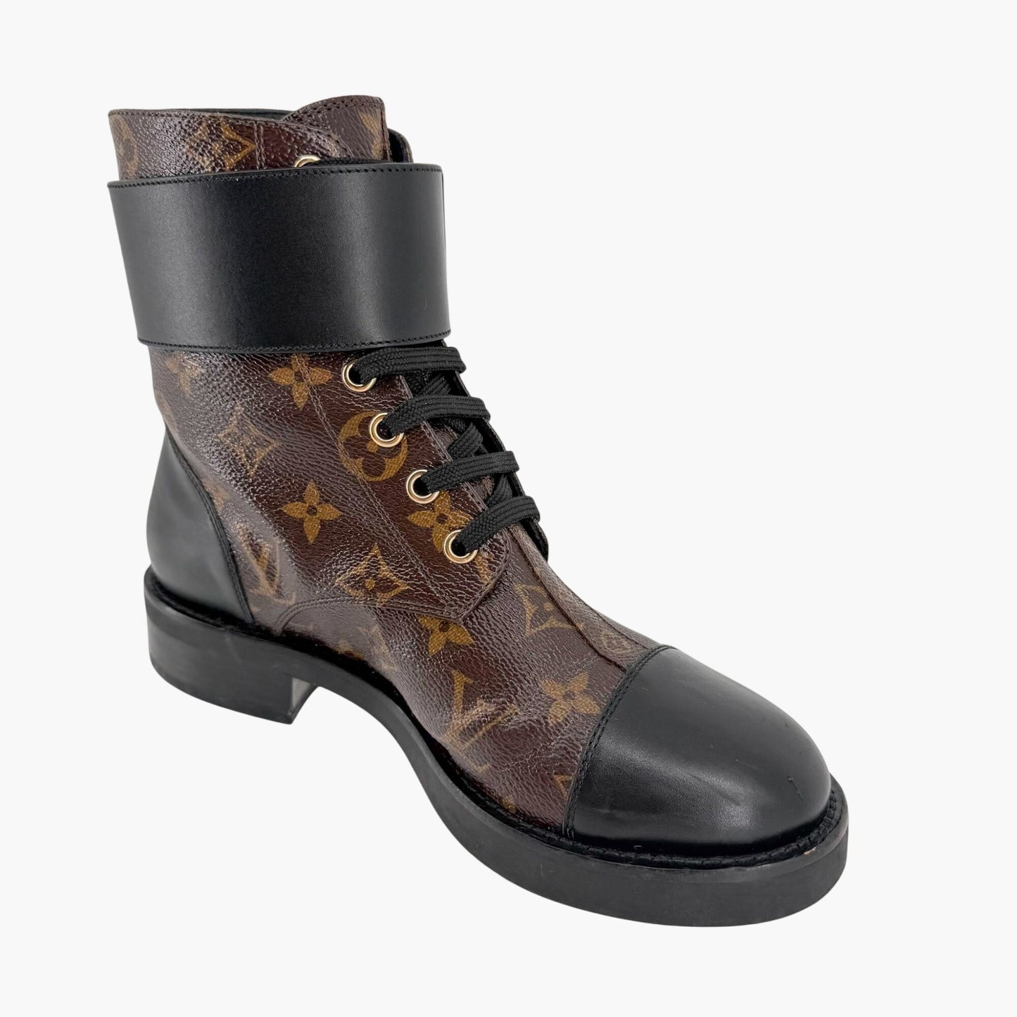 Louis Vuitton Ranger Wonderland Combat Boots in Brown LV Canvas Size 36.5