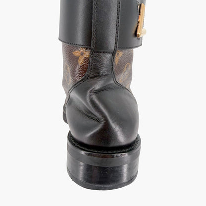 Louis Vuitton Ranger Wonderland Combat Boots in Brown LV Canvas Size 36.5