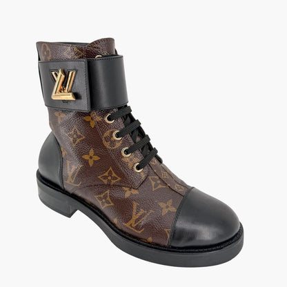 Louis Vuitton Ranger Wonderland Combat Boots in Brown LV Canvas Size 36.5