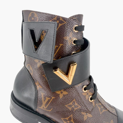 Louis Vuitton Ranger Wonderland Combat Boots in Brown LV Canvas Size 36.5