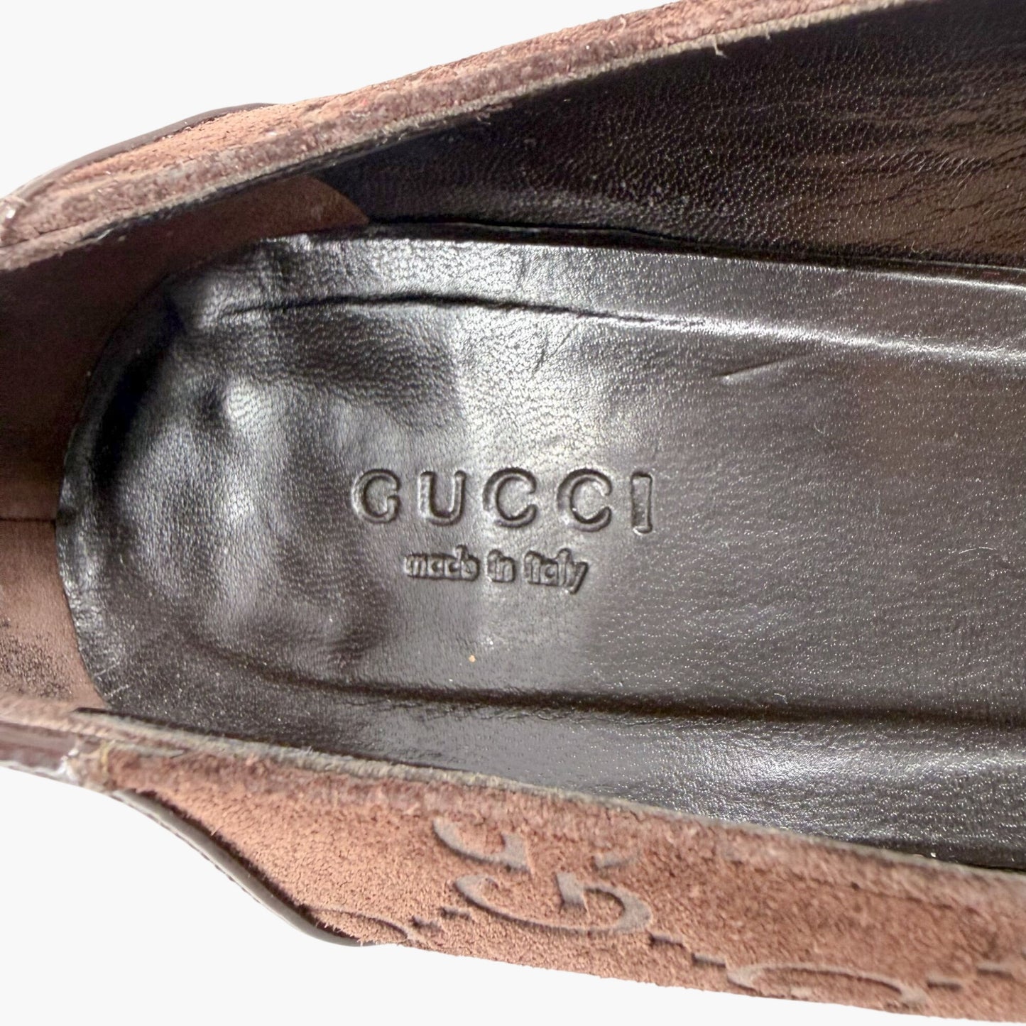 Gucci Horsebit Cap Toe Pumps Brown GG Size 9