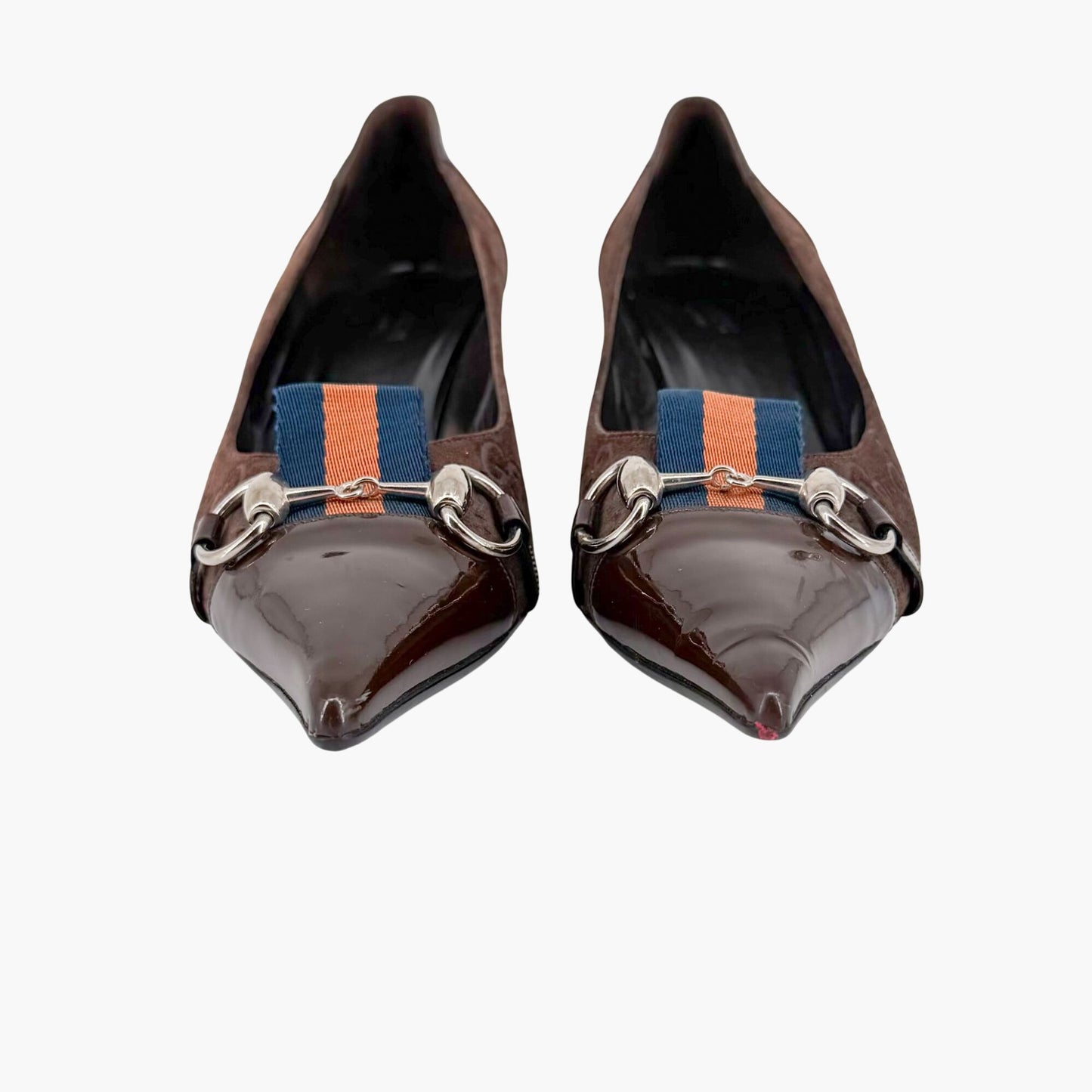 Gucci Horsebit Cap Toe Pumps Brown GG Size 9