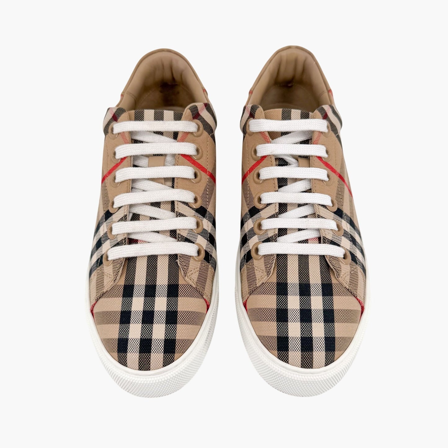 Burberry Albridge Check Sneakers Beige Size 37.5