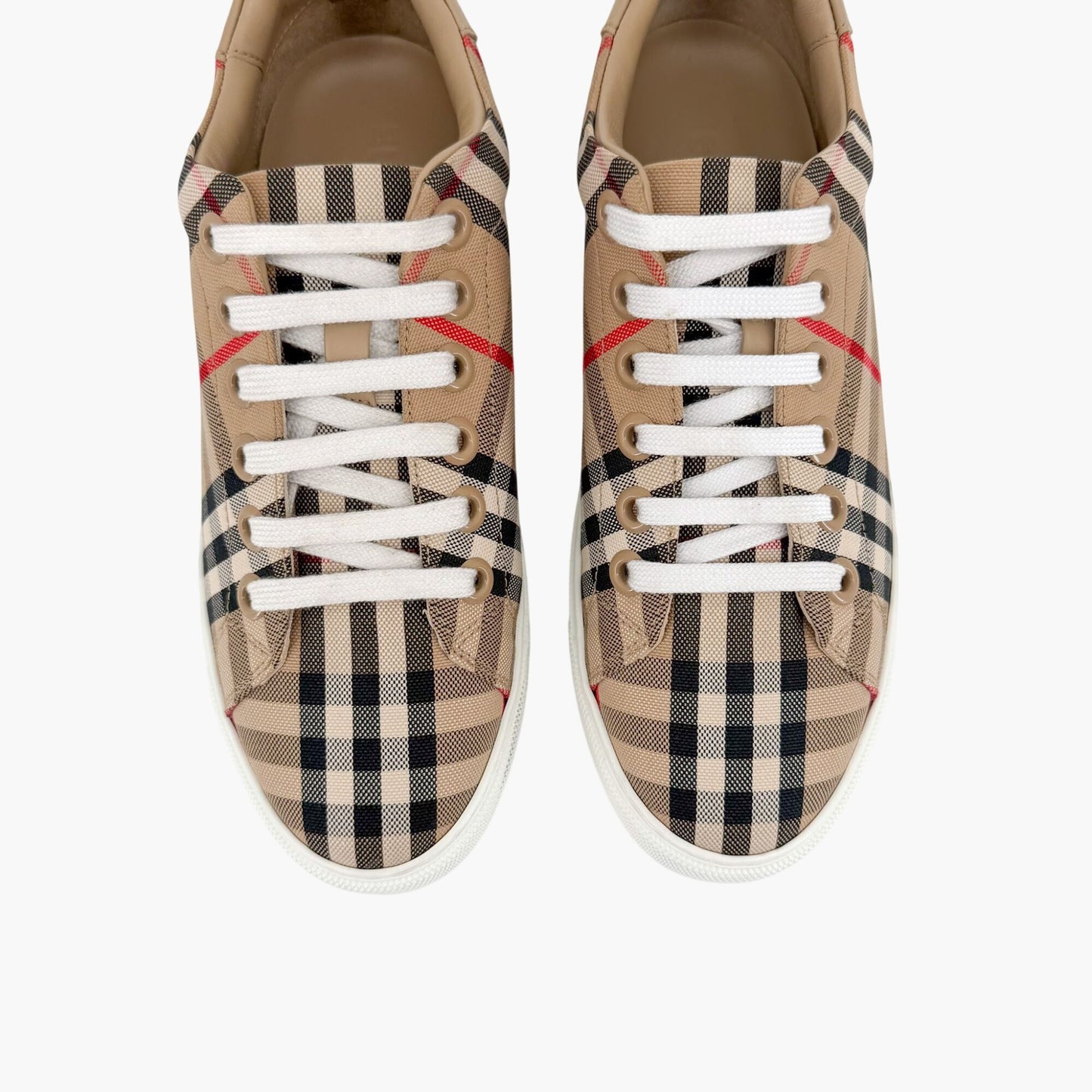 Burberry Albridge Check Sneakers Beige Size 37.5