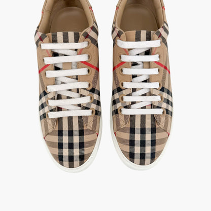 Burberry Albridge Check Sneakers Beige Size 37.5