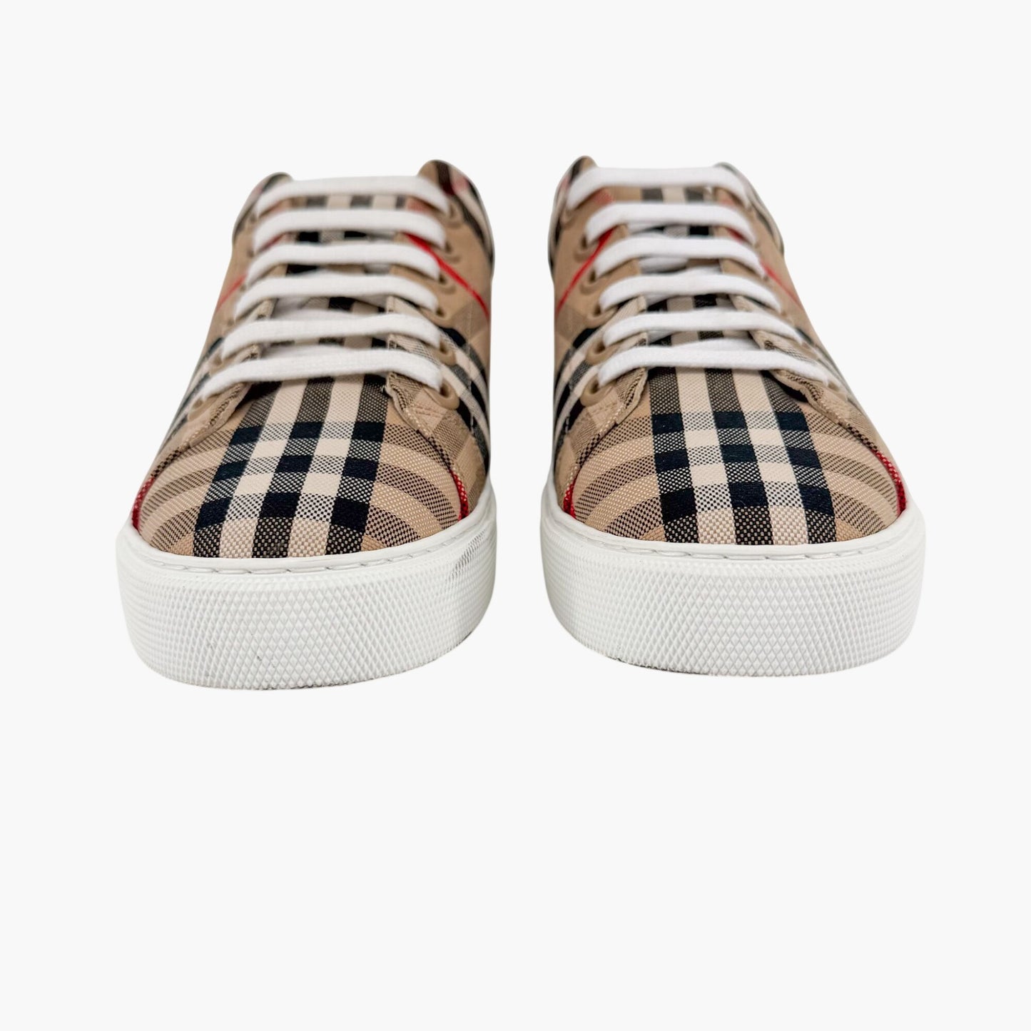 Burberry Albridge Check Sneakers Beige Size 37.5