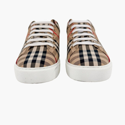 Burberry Albridge Check Sneakers Beige Size 37.5