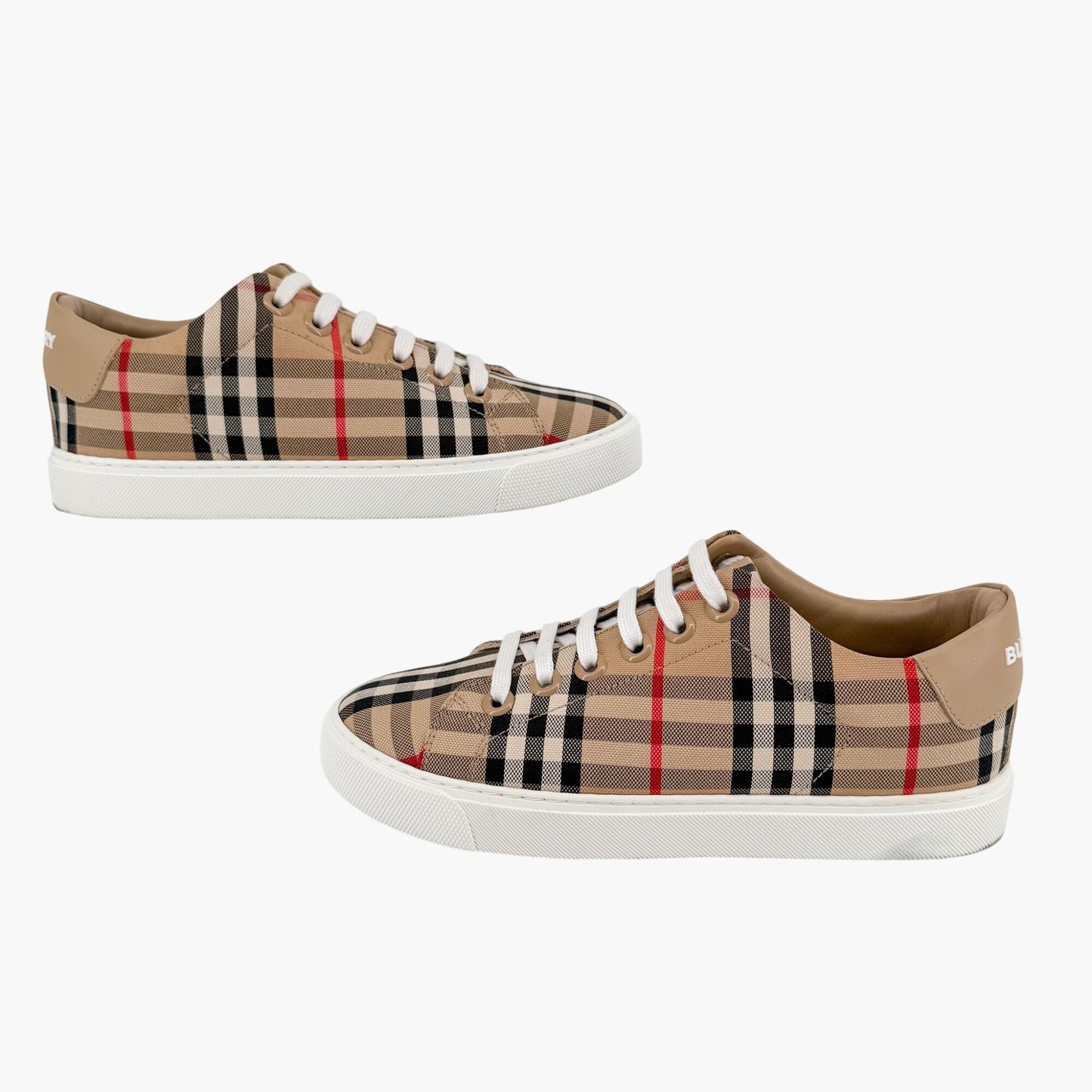 Burberry Albridge Check Sneakers Beige Size 37.5