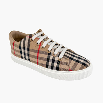 Burberry Albridge Check Sneakers Beige Size 37.5