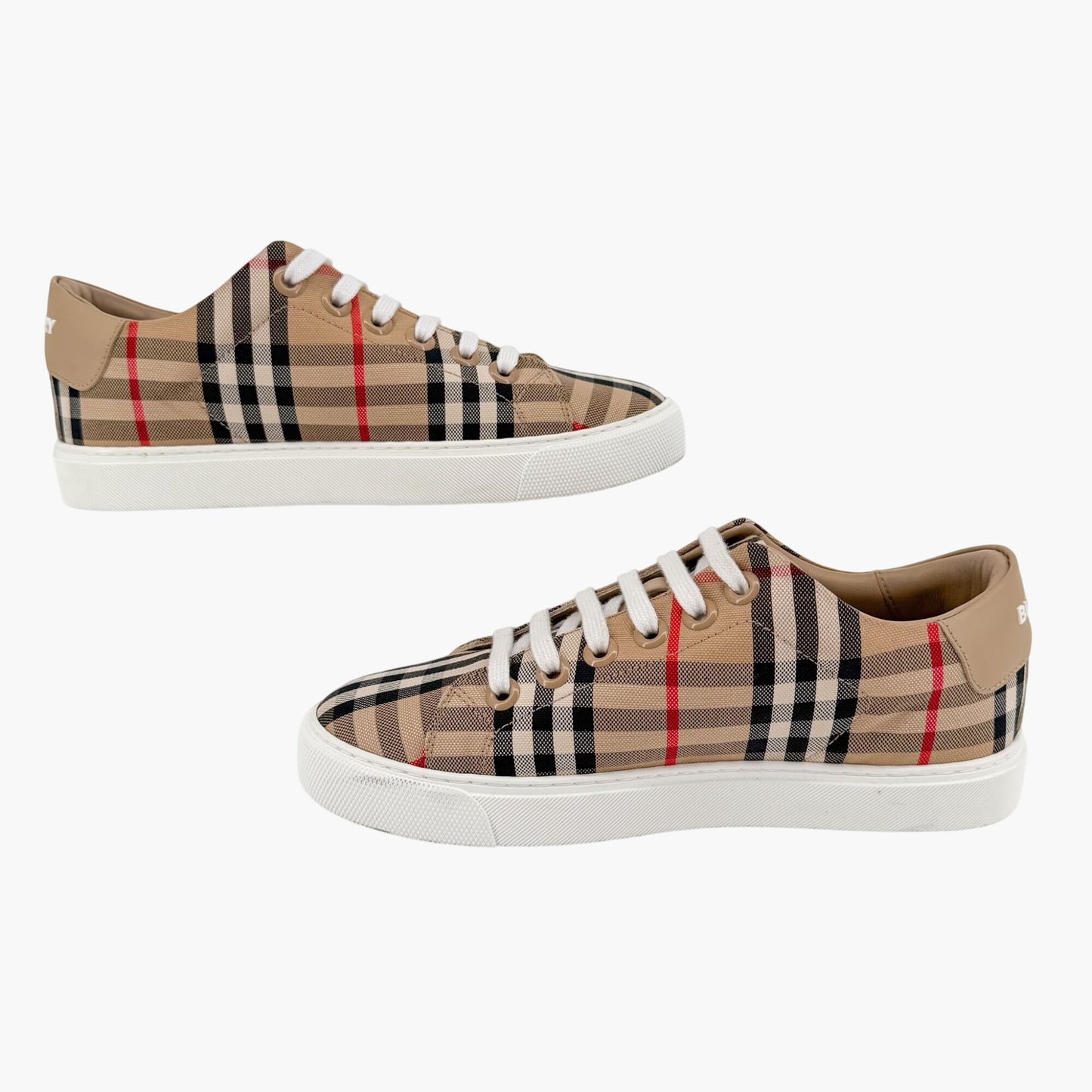 Burberry Albridge Check Sneakers Beige Size 37.5