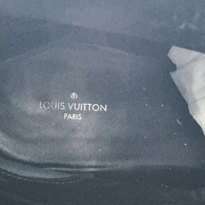 Louis Vuitton Laureate Platform Desert Combat Boot in Black Suede & LV Monogram Canvas Size 40
