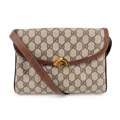 Gucci Vintage GG Monogram Crossbody Bag Beige